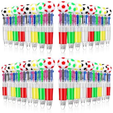 Imagem de Kifmurase 36 peças mini canetas multicoloridas, lembrancinhas de festa de futebol, canetas esportivas multicoloridas, 4 em 1, canetas esferográficas retráteis de ponta fina da Copa do Mundo para