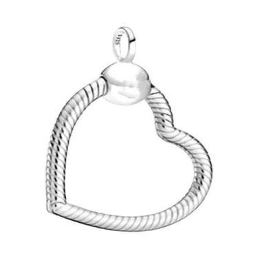 Imagem de Colar Feminino De Prata 925 Com Laço Rosa, Coração Vermelho E Flor  Jo