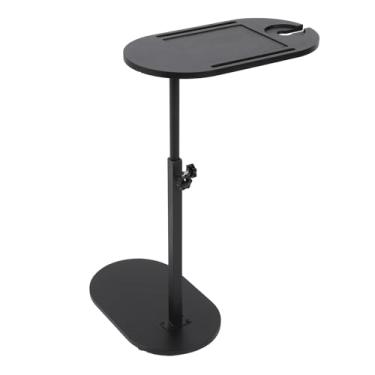 Imagem de Generic Mesa Lateral de Altura Ajustável Em Forma de C Versátil Mesa de Centro Com Rotação de 360 ​​graus para sofá de Cabeceira de Madeira Preta 14,17 X 8,66 pol.