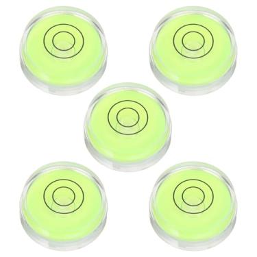 Imagem de PATIKIL 5 peças de nível de bolha redonda 33 x 12 mm mini circular Bullseye Spirit Levels ferramentas de layout para nivelar câmera tripé telescópio oficina toca-discos quadro de fotos, verde