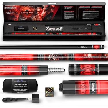 Imagem de IgnatGames Taco de sinuca premium – 147.3 cm 2 peças, 595.3 g Canadian Maple Cue com eixo AirStrike de 12,5 mm, estojo premium e acessórios
