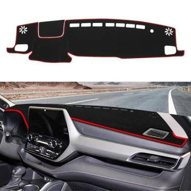 Imagem de YOFAMO Tapete de cobertura de painel de carro compatível com Toyota Highlander 2020-2024, protetor de console central antiderrapante interior tapete de painel acessórios para Toyota Highlander 2020