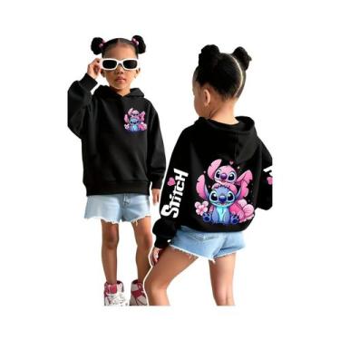 Imagem de Moletom Com Capuz Para Meninas Disney Stitch Angel Monster Com Bolso, 