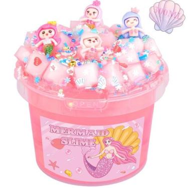 Imagem de Slime GEILEADER Charming Pink Crunchy Mermaid 300 ml para crianças