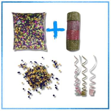 Imagem de Super Kit Confete E Serpentina Para Carnaval 1x1