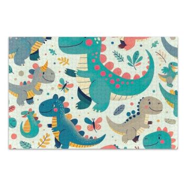 Imagem de Quebra-cabeça com 1000 peças de dinossauro educativo e de aprendizagem para adultos e adolescentes