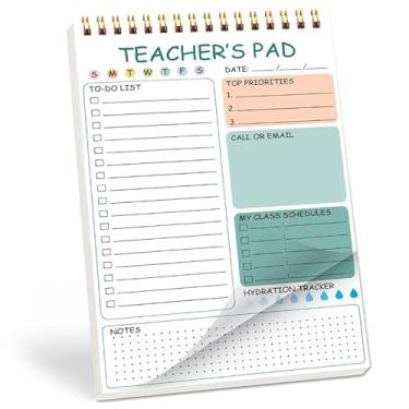 Imagem de Bloco de planejamento do professor - Caderno de agenda diária, agenda pessoal e de organização do trabalho para educadores (verde)