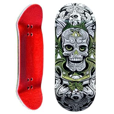 Imagem de Noahwood Mini deck de skate Pro côncavo profundo (6 camadas de madeira de bordo colorido 35 x 97 mm feito à mão (branco gost)