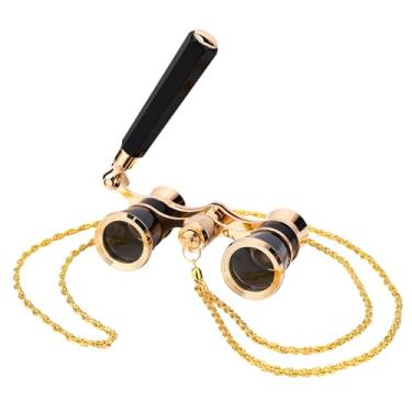 Imagem de Binóculos de Ópera, Binóculos Teatro Portáteis Compactos com Alça e Corrente Ajustáveis para Teatro Concertos Musicais e Apresentações Ao Vivo(Preto & Dourado)