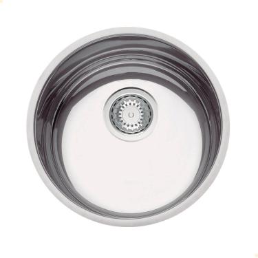 Imagem de Cuba Redonda Tramontina Luna 35 BL Prime em Aço Inox Alto Brilho 35 cm com Válvula 94012202