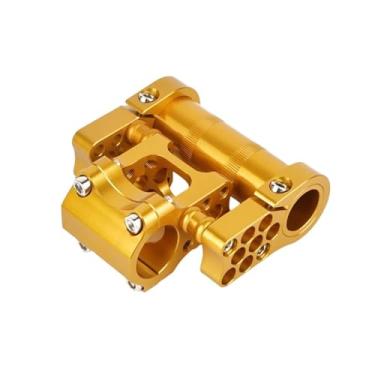 Imagem de Mesa dobrável para bicicleta BMX, guidão duplo de 25,4 mm, ponte para bicicleta, haste curta para ciclismo, ajustável.(Gold)