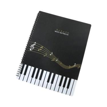 Imagem de Pasta Para Partituras Preta Com 20 Capas Protetoras, Organizador Espir