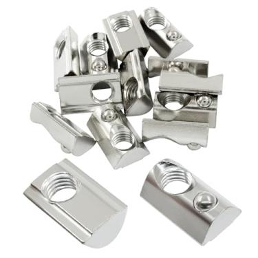 Imagem de Waziaqoc 12 peças série 4040 M8 rolo meio redondo em porcas T de mola, porca de ranhura T para perfil de alumínio T-Slot