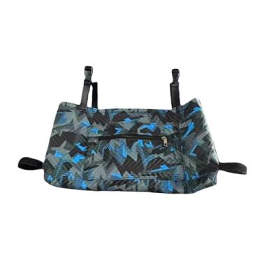 Imagem de oshhni Bolsa dobrável para andador, cesto portátil para viagem, organizador de armazenamento para apoio de braço lateral de cadeiras de rodas.
