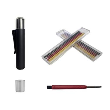 Imagem de Baoblaze Conjunto de Marcadores de Ponta Longa para Lápis de Carpinteiro, com Furos Profundos e Multiuso, Ideal para Desenho Técnico e Representação de Pedras, Style C
