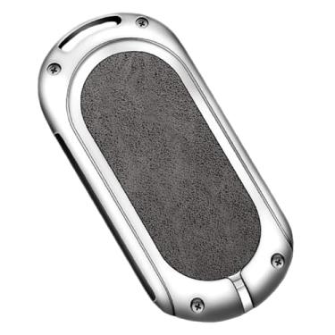 Imagem de Capa de couro para chave de metal de carro compatível com Benz S GLC EQE EQS classe chaveiro acessórios de proteção interna(Silver-Grey)