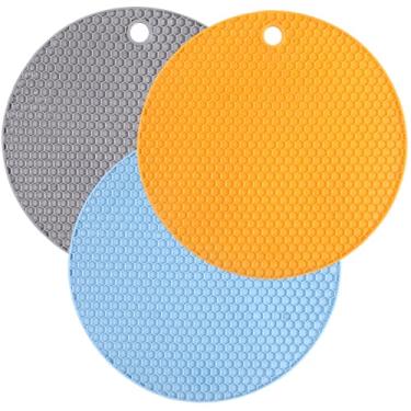 Imagem de 3 peças de almofadas de silicone para abridores de jarras, abridor de latas com textura multifuncional, abridores de tampa de garrafa redondos, porta-copos antiderrapantes para mãos fracas artrite