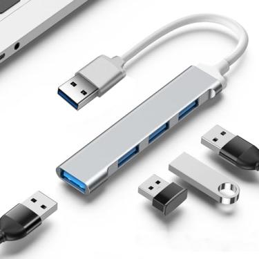 Imagem de Hub USB 3.0, divisor USB 3.0/2.0, hub USB 3.0/2.0, adaptador multiportas para laptop, Xbox, pen drive, HDD, console, impressora, câmera, teclado, mouse - prata