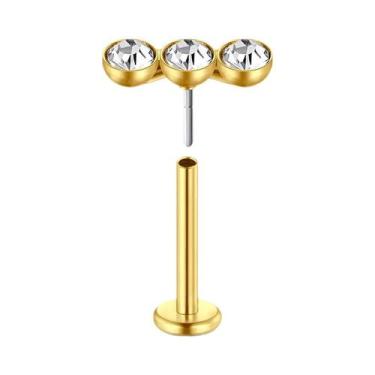 Imagem de Brincos De Piercing Femininos Modernos De Aço Inoxidável Com Estrela E