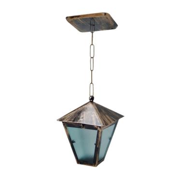 Imagem de Luminária De Teto Colonial Em Alumínio Fundido Ouro 19X6Cm