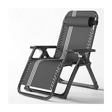 Imagem de ONDHGFBGB Cadeiras de gramado reclináveis para pátio externo espreguiçadeiras dobráveis confortáveis para praia e piscina com moldura de aço removível