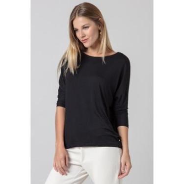 Imagem de Blusa Morcego Ampla Manga 3/4 Preta - GG - Veste do 46 ao 48-Feminino