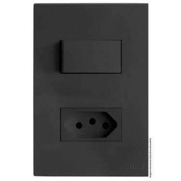 Imagem de Cj Int. Simples + Tomada 20A 4X2 - Recta Home Grafite Fosco