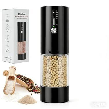 Imagem de Moedor elétrico de grande capacidade de 118 ml com luz LED, carregamento rápido USB-C, grossura ajustável, 15 configurações predefinidas, moedor de pimenta e sal e especiarias, ferramenta de cozinha
