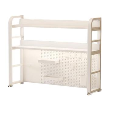 Imagem de Estante de mesa para mesa de computador, prateleira de metal com placa perfurada, prateleira de exibição independente para dormitório de escritório doméstico