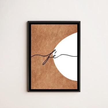 Imagem de Quadro Decorativo Fé Abstrato 45X34Cm Vidro Moldura Preta