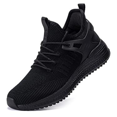 Imagem de SDolphin Tênis de corrida feminino – confortável espuma viscoelástica, leve, caminhada, tênis, treino, tênis, Todo preto e respirável, 40