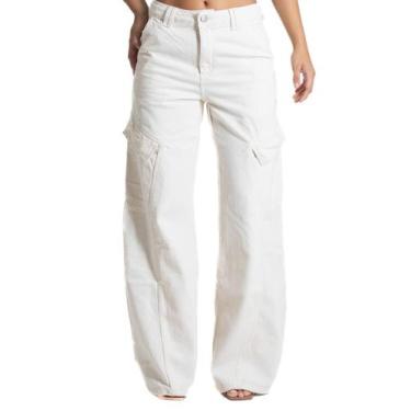 Imagem de Calça Sarja Sawary Wide Leg - 281870 - Bege 40, Bege, 40