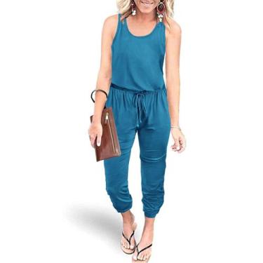 Imagem de Macacão Feminino PRETTYGARDEN Regata Azul M