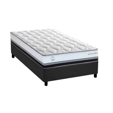 Imagem de Cama Box Solteiro: Colchão Molas Ensacadas Herval La Playa C1634 + Base Crc Suede Gray (88x188x28)