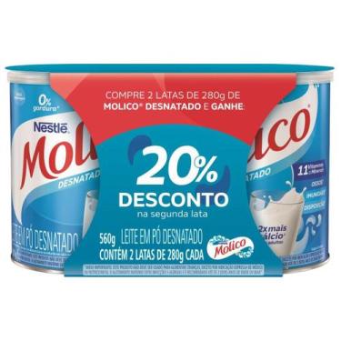 Imagem de Leite em Pó Desnatado Nestlé Molico 280g 2 Unidades, 560g