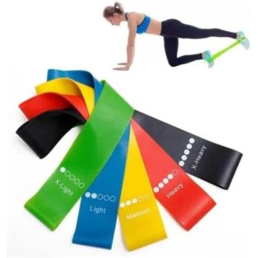 Imagem de Kit Faixa Alongamento Yoga Pilates - Mini Band Fit 5 - Sweet Home