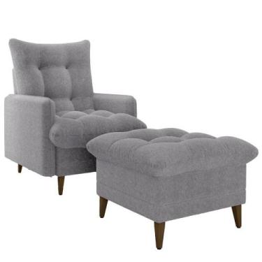 Imagem de Poltrona Reclinável Matrix 497 Montreal Com Puff 106x76x95cm, CINZA