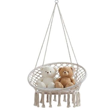 Imagem de Cadeira Rede Suspensa Balanço Trançada Decoraçao Casa Jardim Varanda Sacada Leitura Descanso Lazer