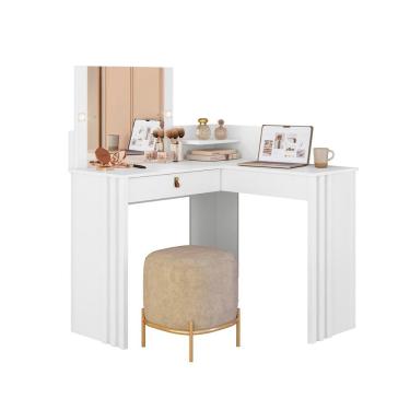 Imagem de Penteadeira Camarim De Canto Glow Com 1 Gaveta Espelho e LED