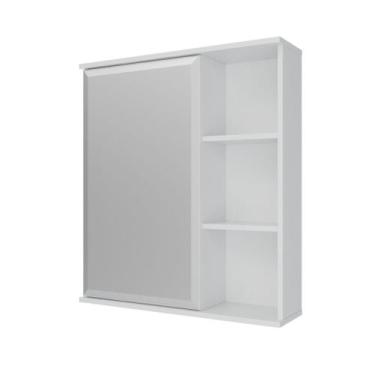 Imagem de Espelheira para Banheiro Treviso com 1 Porta e 3 Nichos - Branco - MGM