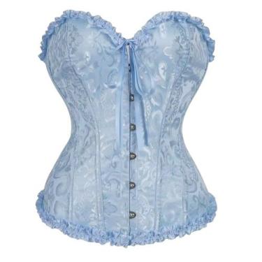 Imagem de Corset Espartilho Corpete Cinta Modela Afina Cintura Floral - Modas Fa