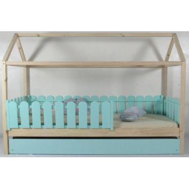 Imagem de Bicama Montessoriana Solteirão Casinha Colorida Madeira Maciça Pinus -