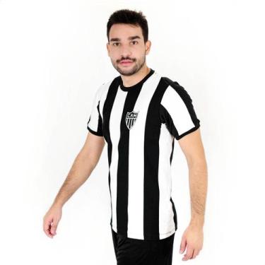 Imagem de Camiseta de Time RetrôMania Atlético Mineiro 1971 Branco e Preto - Mas