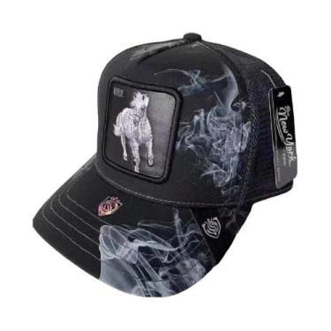 Imagem de Boné Trucker Unissex Ajustável Com Estampa Gradiente De Animais, Respi