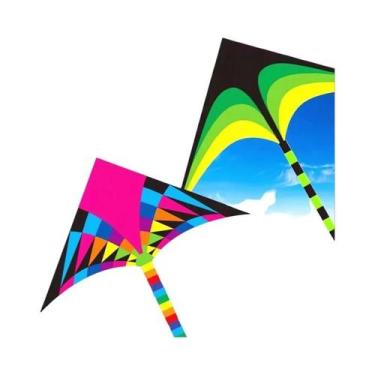 Imagem de Pipa Grande Arco-Íris Delta Para Crianças Com Caudas De 6m, Linha De V