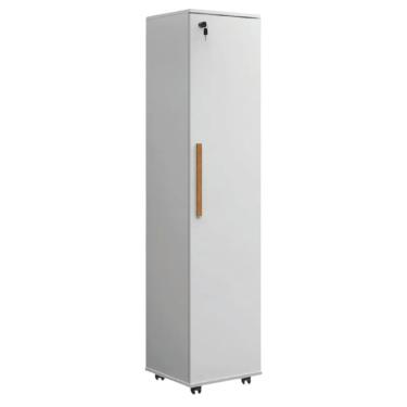 Imagem de Armário Multiuso Para Escritório Com Chave e Rodízios 1 Porta Lune Branco J&A