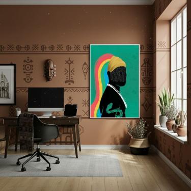 Imagem de Quadro Oxumaré - Orixá dos Ciclos e da Renovação - 70x50cm