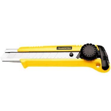 Imagem de Estilete Profissional com Corpo Injetado 18mm Amarelo - Tramontina Fer