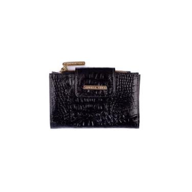 Imagem de Carteira de couro preta Lanna Feminino, Preto