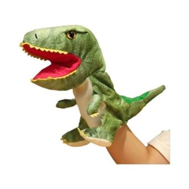 Imagem de Fantoches De Mão De Dinossauro De Pelúcia: Triceratops, Tiranossauro, 